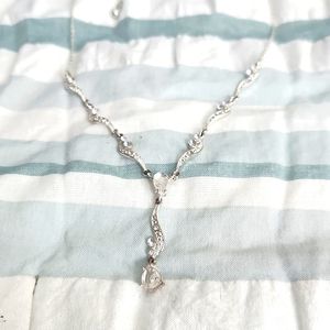 Beautiful Cubic Zirconia drop necklace with adjustable clasp
